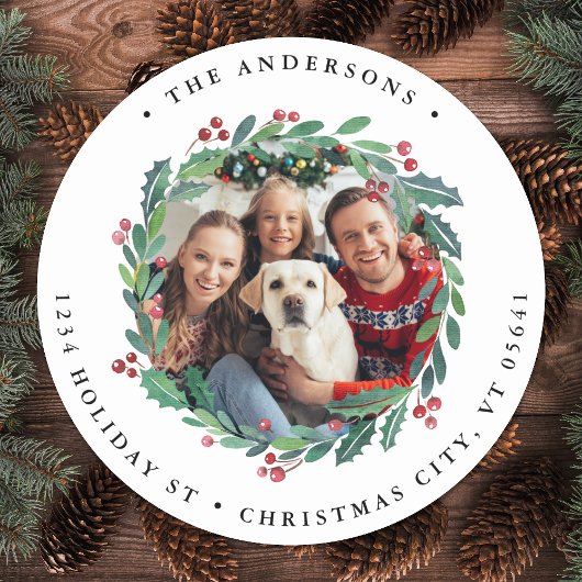 グリーナリーリースフォトホリデー差出人住所 ラウンドシール