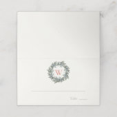 グリーナリーリースモノグラムクリスマスホリデー プレイスカード (外部開封)