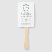 グリーナリーローレルクレストモノグラム結婚式 プログラム ハンドファン (正面)