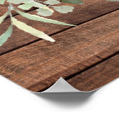 グリーナリー素朴ウッドブライダルシャワーウェルカムサイン ポスター (角)