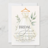 グリーナリー結婚ズガウンドレスブライダルシャワー 招待状 (正面)