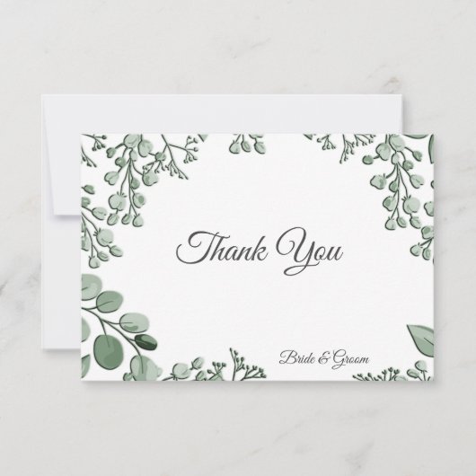 グリーナリー葉フローラフラットサンキューカード サンキューカード (正面)