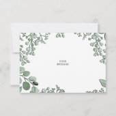 グリーナリー葉フローラフラットサンキューカード サンキューカード (裏面)