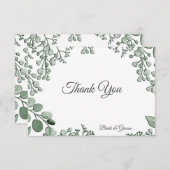 グリーナリー葉フローラフラットサンキューカード サンキューカード (正面/裏面)