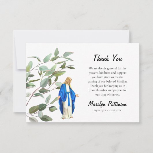 グリーナリー葬儀ヴァージンメアリーカトリック サンキューカード (正面)