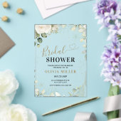 グリーナリー金ゴールドブライダルシャワー招待状ユーカリ アクリル招待状 (インサイチュ (ウェディング))