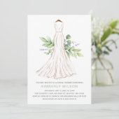 グリーナリー金ゴールド結婚グリッターズドレスブライダルシャワー 招待状 (スタンド正面)