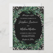 グリーナリー&フロレツブラック結婚式招待状 招待状 (正面)