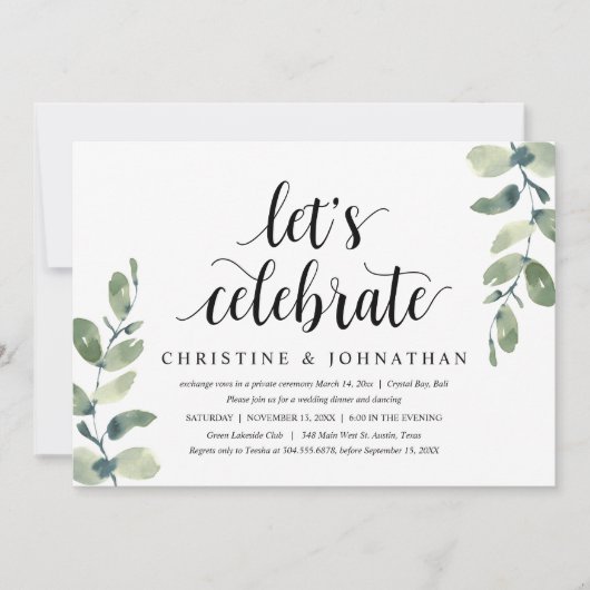 グリーナリー・ユーカリ結婚プタスの駆け落ちパーティー 招待状 (正面)