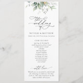 グリーナリー、ユーカリ葉ス、結婚式 プログラム (正面)