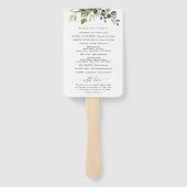 グリーナリー、ユーカリ葉ス、結婚式 プログラム ハンドファン (裏面)