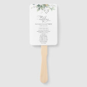 グリーナリー、ユーカリ葉ス、結婚式 プログラム ハンドファン (正面)