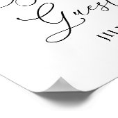 グリーニモダンリーレモンフローラゲストブックサイン ポスター (角)