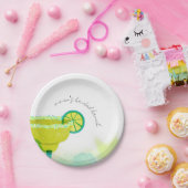 グリーニー・ウォーターカラー・タコス＆テキーラのブライズシャワー ペーパープレート (パーティー)