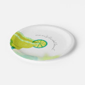 グリーニー・ウォーターカラー・タコス＆テキーラのブライズシャワー ペーパープレート (アングル)