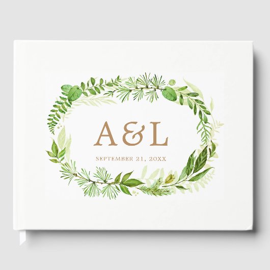 グリーニ離れーリース素朴ス結婚ゲストブック ゲストブック (正面)