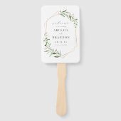 グリーネリー金ゴールドジオメト素朴リ結婚式 プログラム ハンドファン (正面)