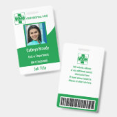 グリーパーソナライズされたン病院または診療所の従業員 バッジ (正面＆裏面)