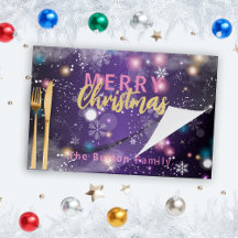 グリーミングパープルウィンターワンダーランド紙ランチョンマット