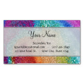 グリーミングレインボーグリッター渦 マグネット名刺 (正面)