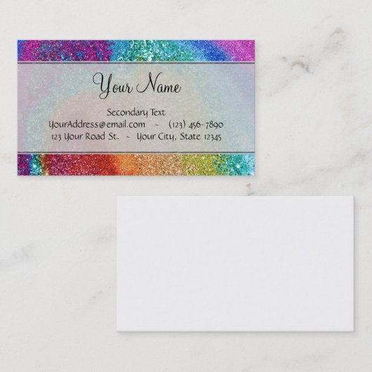 グリーミングレインボーグリッター渦 名刺 (正面/裏面)