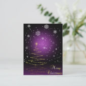 グリーミーモダンクリスマスツリーホリデーハガキ シーズンポストカード (スタンド正面)