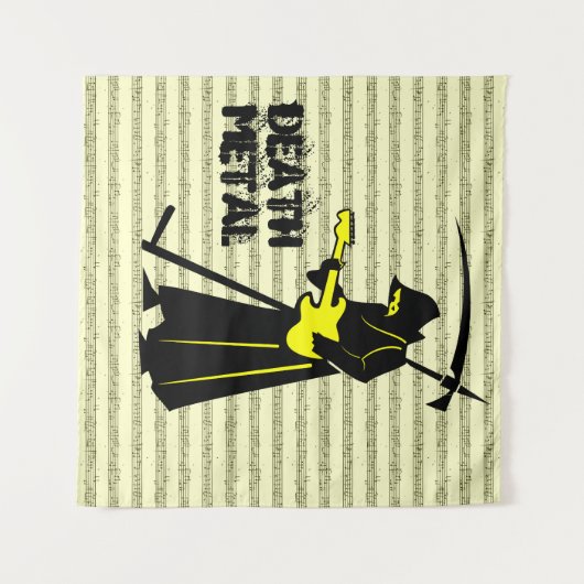 グリームリーパーギター☠️ゴシックスカルデザイン タペストリー (正面(横))