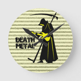 グリームリーパーギター☠️ゴシックスカル💀デザイン ラウンド壁時計