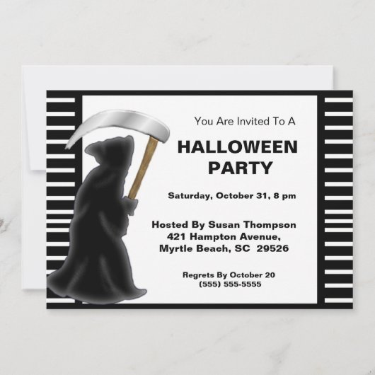 グリームリーパーハローウィンパーティ招待状 招待状 (正面)