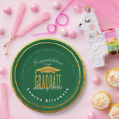 グリーモダンン金ゴールドフォイフェイクル紙プレート ペーパープレート (パーティー)