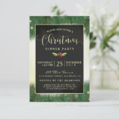 グリーモダンン&金ゴールドクリスマスディナーパーティー招待状 招待状 (スタンド正面)