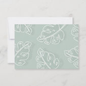 グリーモンステラリーフモノミニマルグラムノートカード  サンキューカード (裏面)