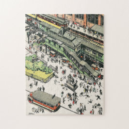 グリーリー・スクエアのエル駅1920年代 ジグソーパズル