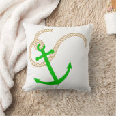 グリーンいかり航海の枕 クッション (ブランケット)