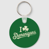 グリーンおもしろいアイリッシュパティスシャムロックサンパトリック キーホルダー (正面)
