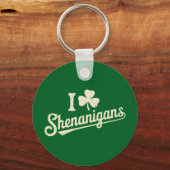 グリーンおもしろいアイリッシュパティスシャムロックサンパトリック キーホルダー (正面)