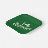 グリーンおもしろいアイリッシュパティスシャムロックサンパトリック ペーパープレート (傾斜あり)