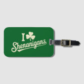 グリーンおもしろいアイリッシュパティスシャムロックサンパトリック ラゲッジタグ (正面横)