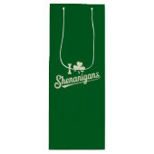 グリーンおもしろいアイリッシュパティスシャムロックサンパトリック ワインギフトバッグ (正面)