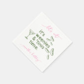 グリーンおもしろいウェニー&ティニスマルティニ誕生日パーティー スタンダードカクテルナプキン (角)