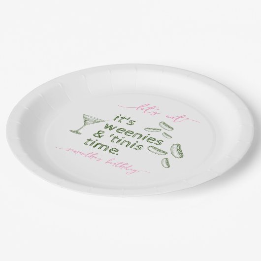 グリーンおもしろいウェニー&ティニスマルティニ誕生日パーティー ペーパープレート (アングル)