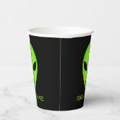 グリーンおもしろいエイリアンヘッドカスタムバースデーパーティー 紙コップ (右)