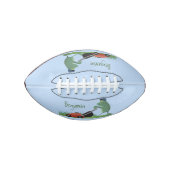 グリーンおもしろいカエルの芝刈り漫画 アメリカンフットボール (正面)