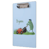 グリーンおもしろいカエルの芝刈り漫画 クリップボード (左)