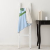 グリーンおもしろいカエルの芝刈り漫画 シェルパブランケット (インサイチュ)