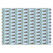 グリーンおもしろいカエルの芝刈り漫画 テーブルクロス (正面(横))