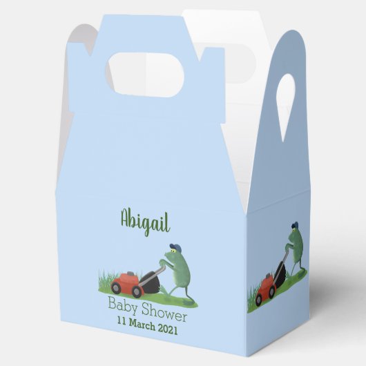 グリーンおもしろいカエルの芝刈り漫画 フェイバーボックス (オープン)