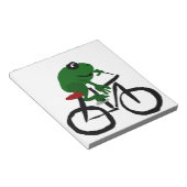グリーンおもしろいカエル乗用自転車 ノートパッド (アングル)