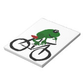 グリーンおもしろいカエル乗用自転車 ノートパッド (回転)
