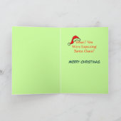 グリーンおもしろいカエルSanta Clausハットクリスマス応援 シーズンカード (内部)